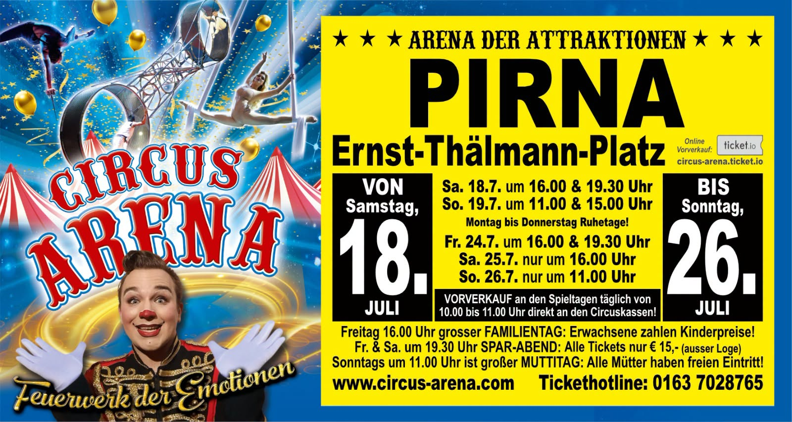 Zirkus Arena 2026 - Pirna